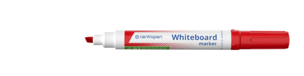 Značkovač na bílé tabule Centropen 8569, klínový hrot - červený