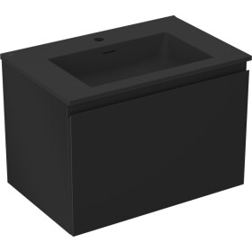 MEXEN/S - Orio koupelnová skříňka 70 cm s umyvadlem Otis, 1 šuplík, černá mat 91A10-07047-1-BF71-W18M71