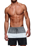 Pánské šedobílé plavecké šortky FashionStreet SX2519 XXL
