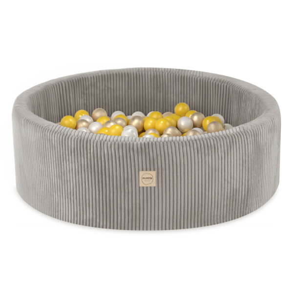 PLUSH NEST PLUSH NEST Suchý bazén kulatý Manšestr béžový Ø 90 × 30 cm s 200 míčky