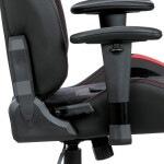 Herní křeslo, houpací mechanismus, černá látka, KA-F07 RED