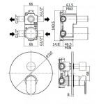 PAFFONI - Candy Sprchová podomítková baterie s přepínačem, 2 vývody, chrom CA018CR