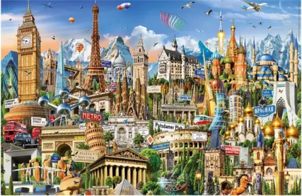 EDUCA Miniaturní puzzle Symboly Evropy