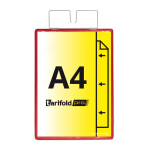 Djois zpevněná identifikační kapsa se závěsem, A4, červená, 10 ks