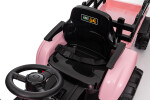 Mamido Dětský elektrický traktor s vlečkou 12V 7Ah růžový