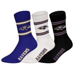 Pánské ponožky Baltimore Ravens NFL Team Set Crew (3 páry) Velikost: 43–46