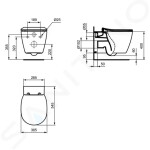 IDEAL STANDARD - Connect Závěsné WC se sedátkem, AquaBlade, bílá E048301