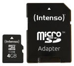 Intenso microSDHC 4GB / Paměťová karta / Class 10 / vč. SD adaptéru / čtení 25 MB/s (3413450)