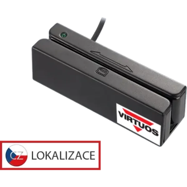 VIRTUOS MSR-100A černá / Čtečka magnetických karet / emulace (KBW) / RS-232 / USB (EIE0003)