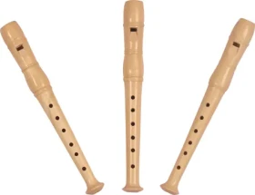 GOKI Dětská dřevěná flétna 20 cm přírodní