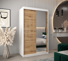 Šatní skříň Abi Y2 Barva korpusu: Bílá, Rozměry: 120 cm, Dveře: Dub artisan