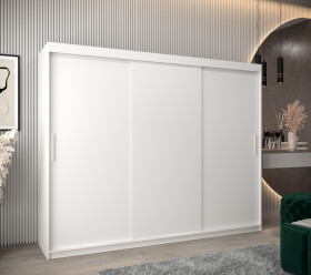 Šatní skříň Abi T0 s posuvnými dveřmi Barva korpusu: Bílá, Rozměry: 250 cm, Dveře: Bílá
