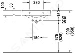 DURAVIT - Architec Umyvadlo bez přepadu, 575x520 mm, WonderGliss, bílá 04495800001