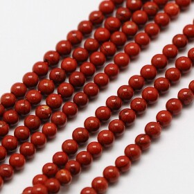Přírodní červený jaspis - ∅ 2 mm - 1 ks