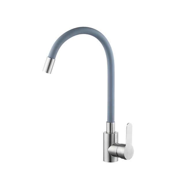 VELAZO - Kuchyňská baterie s flexibilním výtokem šedá/ ocel VELAZ8105SG