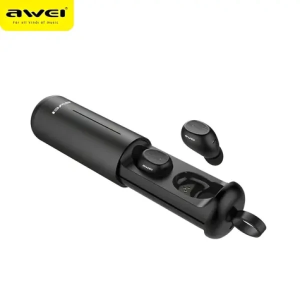 AWEI T55 černá / Bezdrátová sluchátka / TWS / Bluetooth 5.0 / IPX4 / nabíjecí pouzdro (T55)