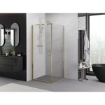 MEXEN/S - Exo sprchový kout dveře křídlové 85 x 85, transparent, zlato 817-085-085-50-00