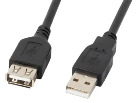Lanberg CA-USBE-10CC-0018-BK černá / Prodlužovací kabel USB 2.0 / AM-AF / 1,8 m (CA-USBE-10CC-0018-BK)