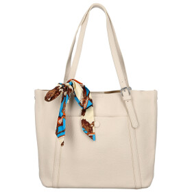 Stylová dámská koženková kabelka na rameno Finlay, krémová