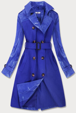 Světle modrý tenký kabát různých spojených materiálů (YR2027) odcienie niebieskiego