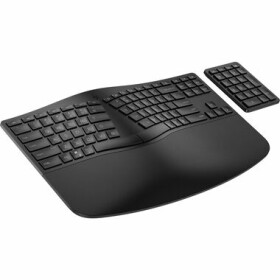 HP 965 Ergonomic černá / bezdrátová klávesnice / nůžkové klávesy / USB / Bluetooth / US Layout / numerický blok (7E756AA#BCM)