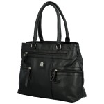 Trendy dámská koženková kabelka na rameno Asila, černá