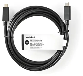 Nedis USB-C - USB-C černá / Datový kabel / USB 3.2 Gen 2 / 10 Gbps / 15 W / 1 m (CCGT64750BK10)