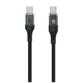 FIXED Kabel s displejem USB-C/USB-C PD 1.2m USB 2.0 100W černý (FIXDD-CC12-BK)