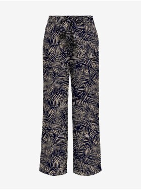 Béžovo-modré dámské vzorované široké kalhoty ONLY Nova - Dámské