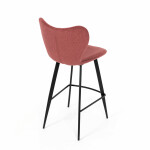 Židle barová, červená látka, černá podnož