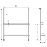 SAPHO - Závěsný držák ručníků na sprchovou zástěnu 600x730x125, chrom 1301-09