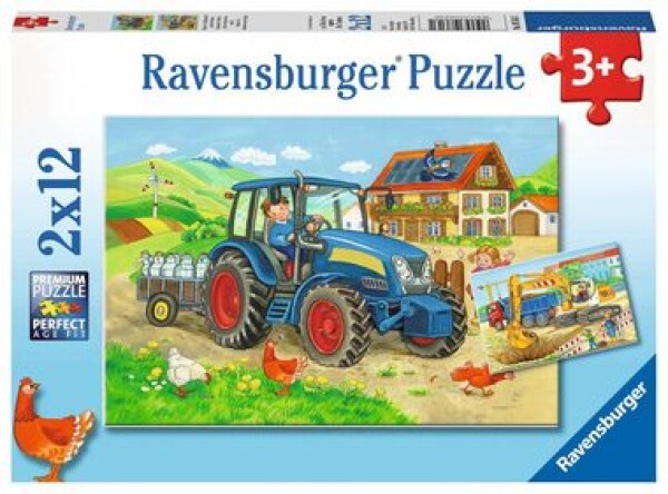 Ravensburger 2 x 12 kusů staveniště a farma