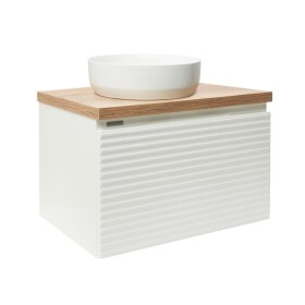 Koupelnová skříňka pod umyvadlo Naturel Savona 78x43x44,8 cm bílá lesk, deska dub halifax SAVONA80BIDDH SAVONA80BIDDH