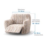 Bielastické potahy OCEANO NOVÉ béžové relaxační křeslo (š. 70 - 90 cm)