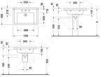 DURAVIT - Starck 3 Umyvadlo 700x490 mm, s přepadem, s otvorem pro baterii, WonderGliss, bílá 03047000001