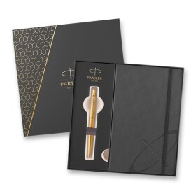 Parker Jotter XL Monochrome Gold GT - kuličkové pero v dárkové kazetě se zápisníkem