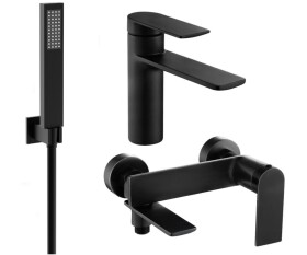 MEXEN - Zero SET umyvadlová + vanová baterie s příslušenstvím R02, černá 71103R02-70