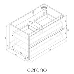 CERANO - Koupelnová skříňka pod umyvadlo Carole - bílá matná - 79x48x45 CER-431557