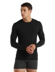 Pánské triko ICEBREAKER Mens Anatomica LS Crewe, Black velikost: XXL