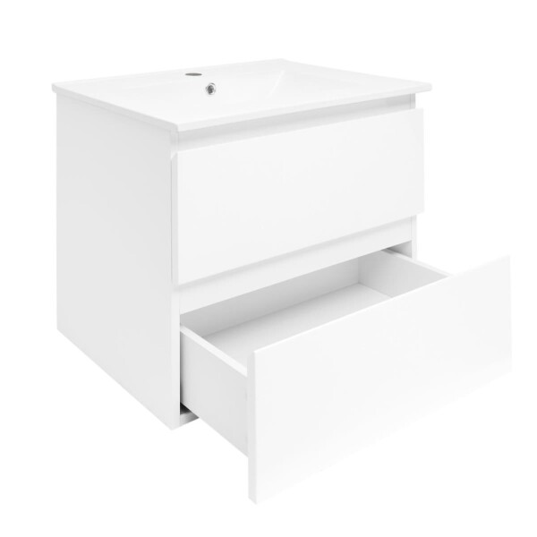 Koupelnová skříňka s umyvadlem SAT B-Way 59x50x45 cm bílá lesklá BWAY260WU4BI BWAY260WU4BI