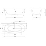 MEXEN - Olea volně stojící vana vzor 170 x 80, bílá, bez krytky přepadu a zátky 52821708000-SS