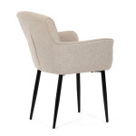 Židle jídelní, snadno čistitelná krémová látka, černý matný lak, kovové nohy