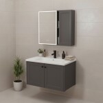 REA - Sada koupelnového nábytku s umyvadlem Monti 60cm Grey REA-M0015
