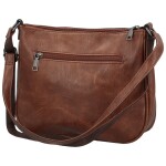 Trendy dámská koženková crossbody kabelka Gertha, tmavě hnědá