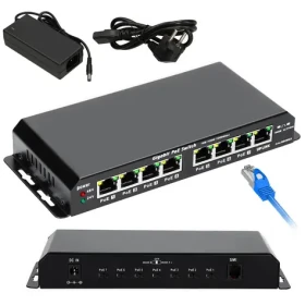 Extralink KRATOS / Switch / 7x Gigabit PoE / 1x Uplink RJ45 / 60W PoE / Napájecí zdroj 24V 2,5A (EX.1025)