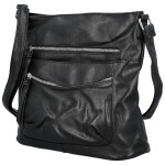 Trendy dámská koženková crossbody kabelka Tizia, černá