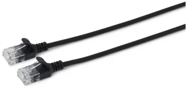 MicroConnect CAT6a U/UTP SLIM 0.25m černá / LSZH (V-UTP6A0025S-SLIM)