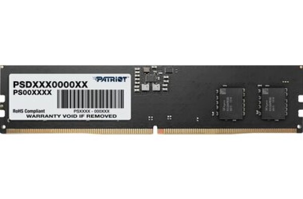 Patriot Signature 8GB 4800 MHz černá / DDR5 / CL40 / NON-ECC / Unbuffered / XMP / 1.1V (PSD58G480041)