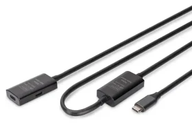 Digitus DA-73109 černá / Aktivní prodlužovací kabel USB-C / USB 3.2 Gen1 5 Gbit/s / 10 m (DA-73109)
