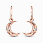Royal Fashion náušnice 14k zlato Vermeil GU-DR23083E-ROSEGOLD-MOONSTONE-TOPAZ